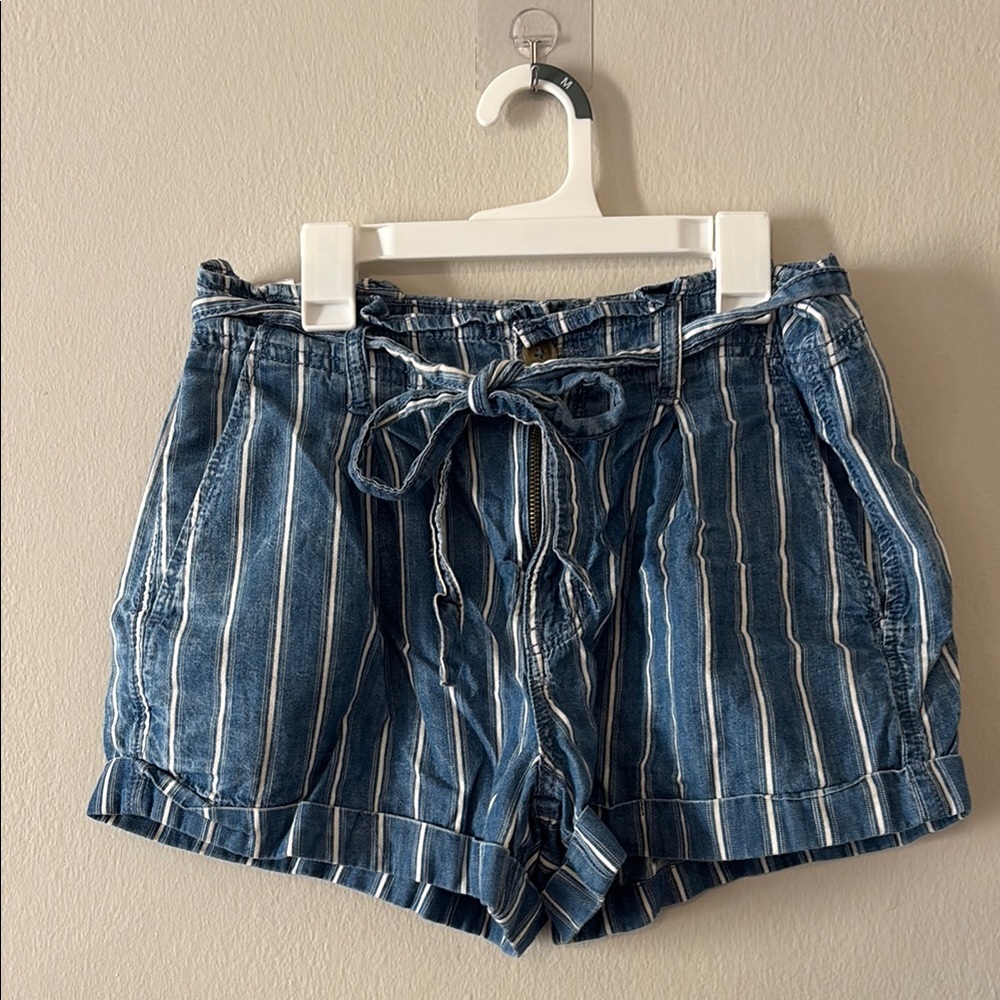 Blue Striped Women's Shorts